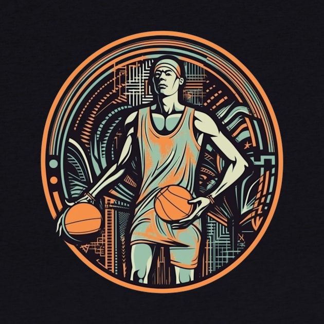 Vintage Basketball Player by Imou designs